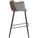Griffin 38.75 inch November Grey / Bravo Cognac Barstool